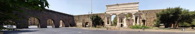 panoramica di porta Maggiore a Roma